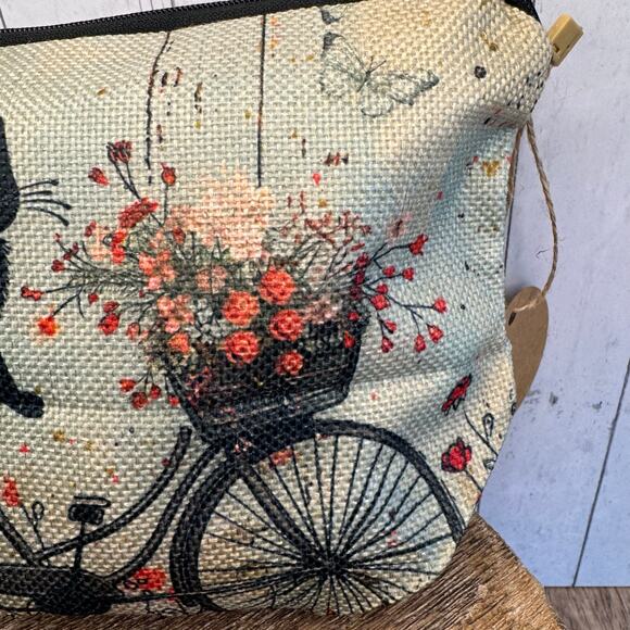 Black Cat Makeup Canvas Bag Artist Pouch Neutral Purse Accessories NEW FAST SHIP - Picture 4 of 6